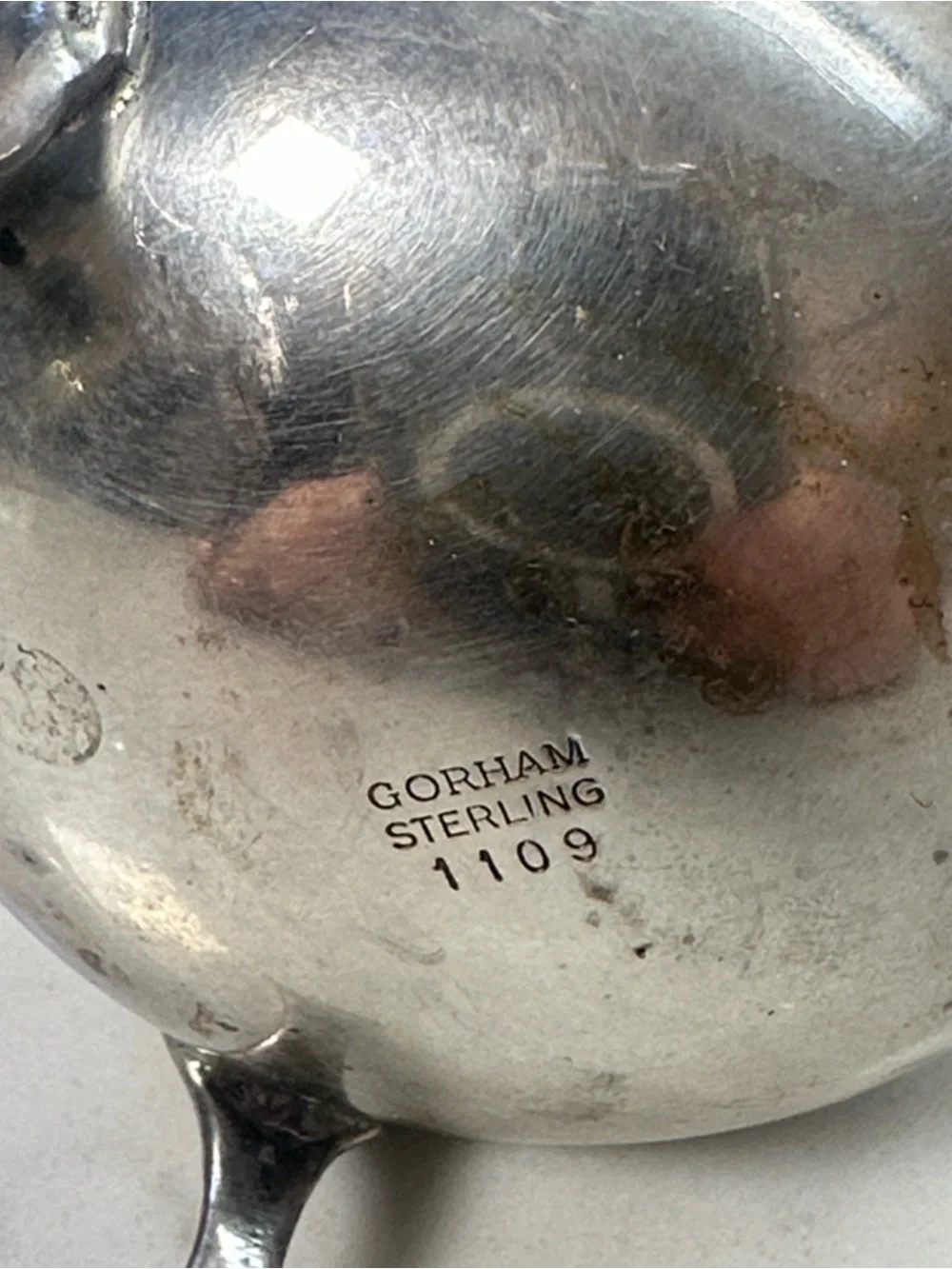 Gorham Sterling Silver 1109 Footed Salt & Pepper Shakers Vintage Engraved A